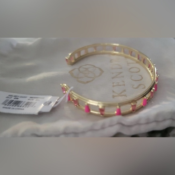 Kendra Scott Kelsey Gold Cuff Bracelet in Pink Mix NWT MSRP: $80.00 - Picture 9 of 9